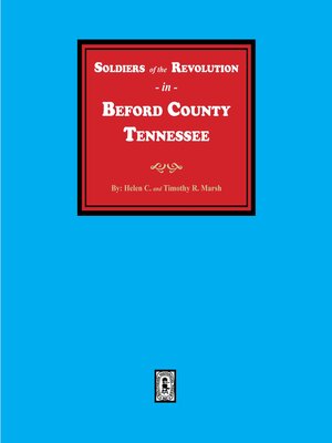 cover image of Soldiers of the Revolution in Bedford County, Tennessee
